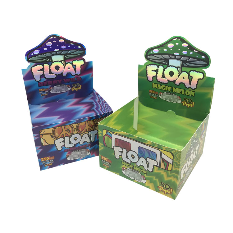 custom printed logo Voodoo mushroom packaging shipping POP display boxes hot sale gummies packaging cardboard paper box  
