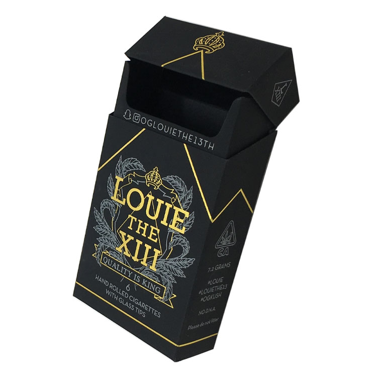 Custom printing logo 6 pack pre rolls cigarettes packaging paper boxes