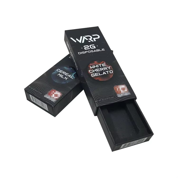 Custom printing logo gift Drawer Box with Slid Button muha meds 2 gram diposable vape packagingChild Proof Resistant Box  free sample