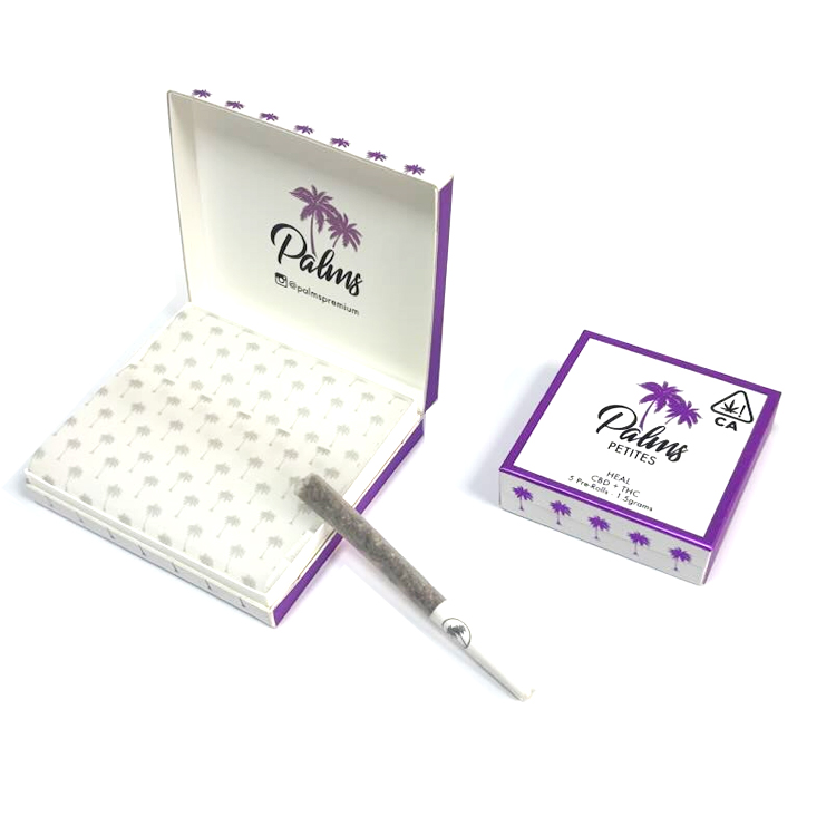 Custom printing logo 5 pack cannabis Pre Roll Packaging paper box luxury design cigarette  pre roll packaing gift box 