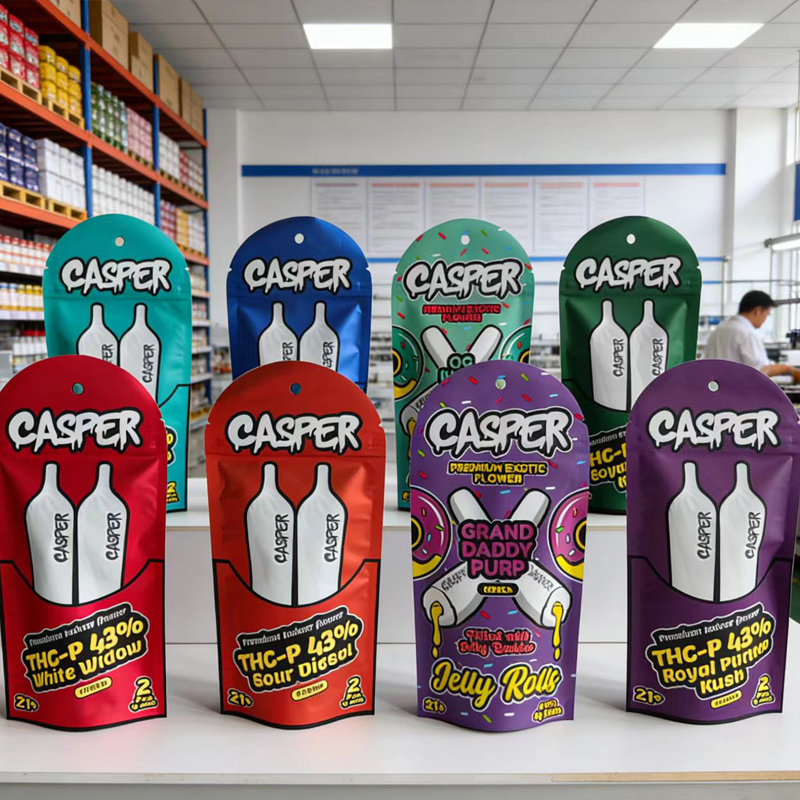 Custom Printed Soft Touch Smell Proof Edible Mylar bags Stand up Aluminum Foil Zipper Barrier Pre Roll Packaging Bags